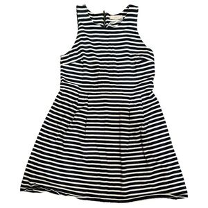LOFT Nautical Navy Blue & White Striped Dress